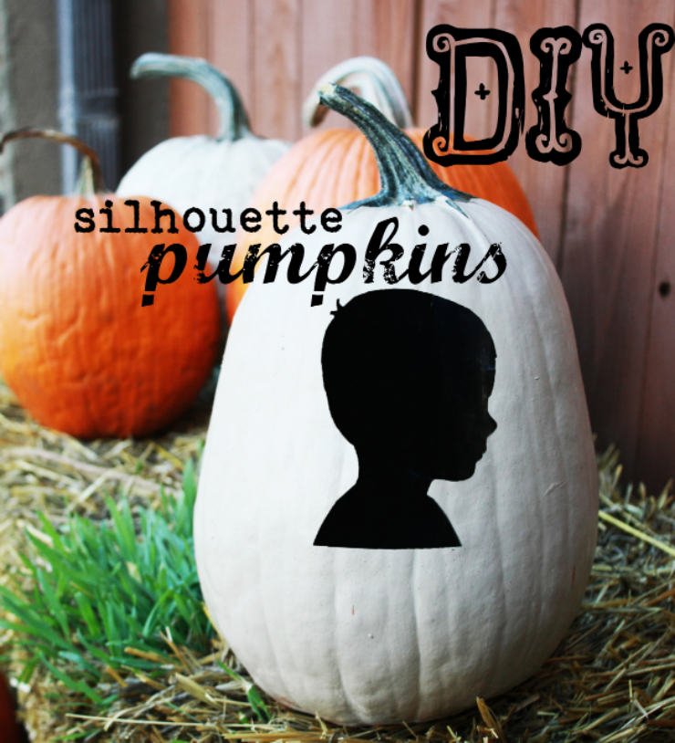 Pumpkin Painting - add a silhouette to your no carve pumpkin design 