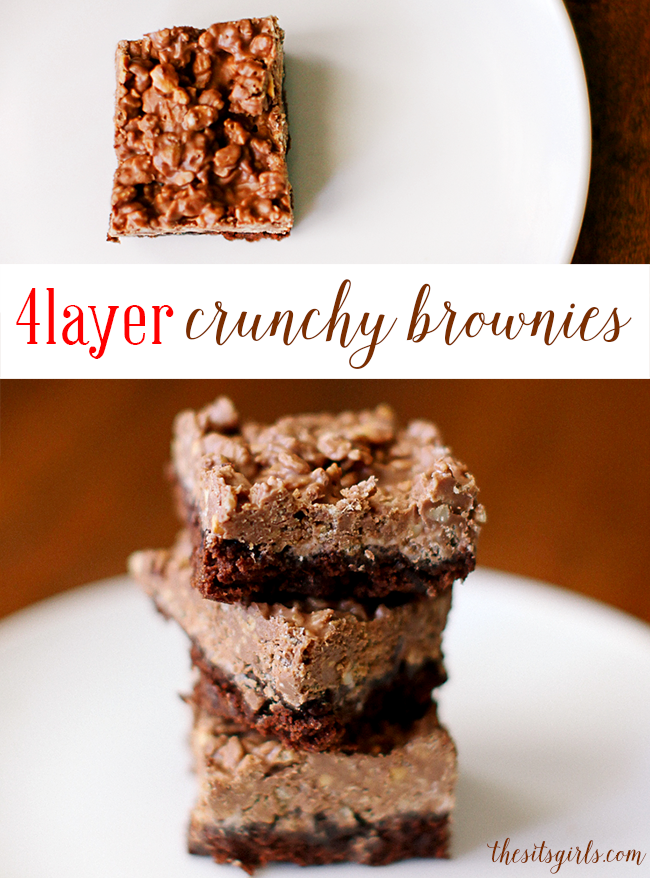 One of my favorite brownie recipes - Four Layer Brownie Bars. 