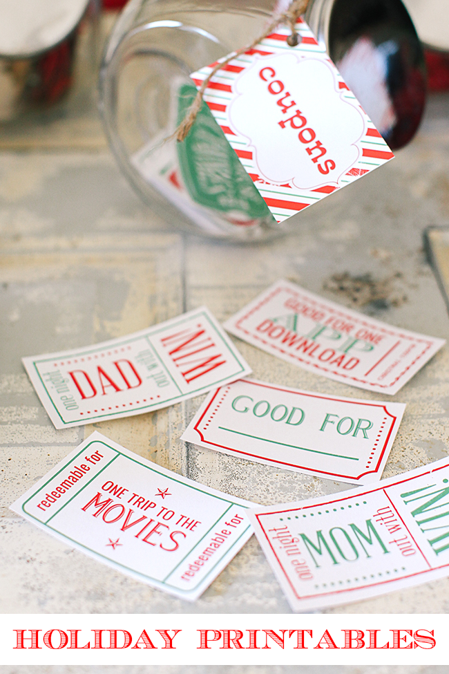 Super cute Christmas printables - from cute Christmas gift coupons and letters from Santa to everything you need to throw a fabulous gift wrapping party. 