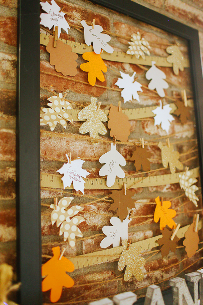 Collect some leaves and start a thankful mantle with this cute DIY!!