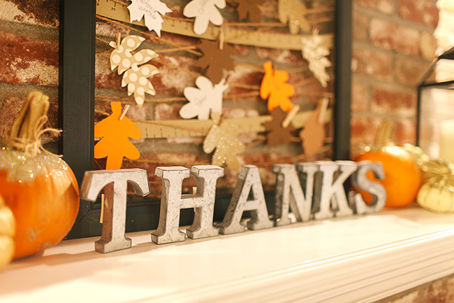 Thanksgiving Mantle Decorating Ideas Gratitude Frame