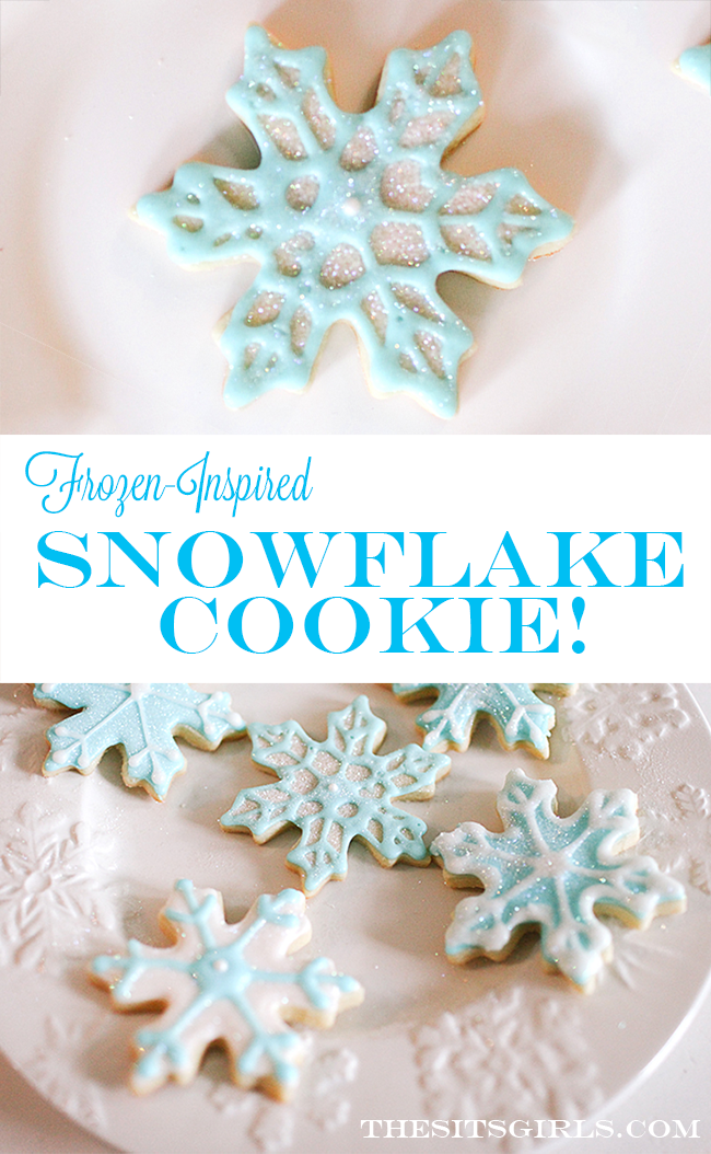 Frozen Cookies | Simple cookie decoration tutorial for snowflake cookies that are perfect for a Frozen birthday party. 