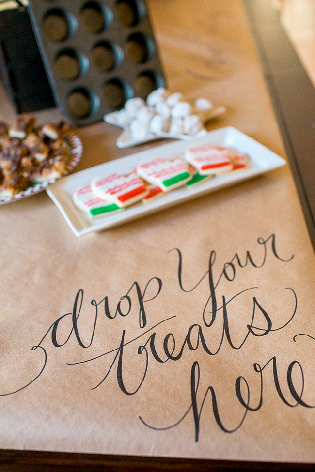 Have your guests drop their treats on one end of the table!