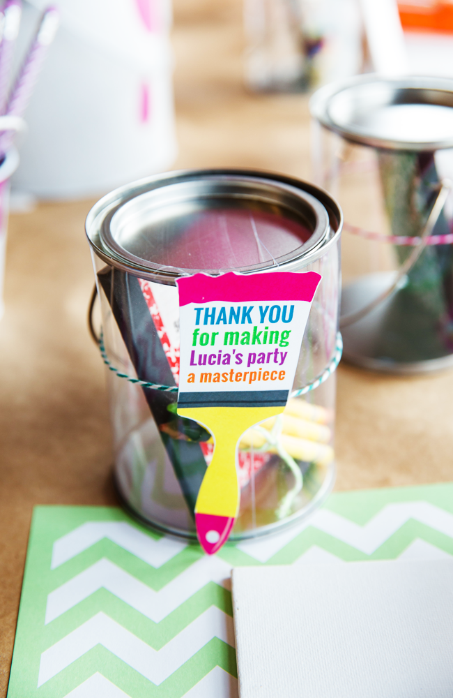 These are the cutest party favors for an art party!