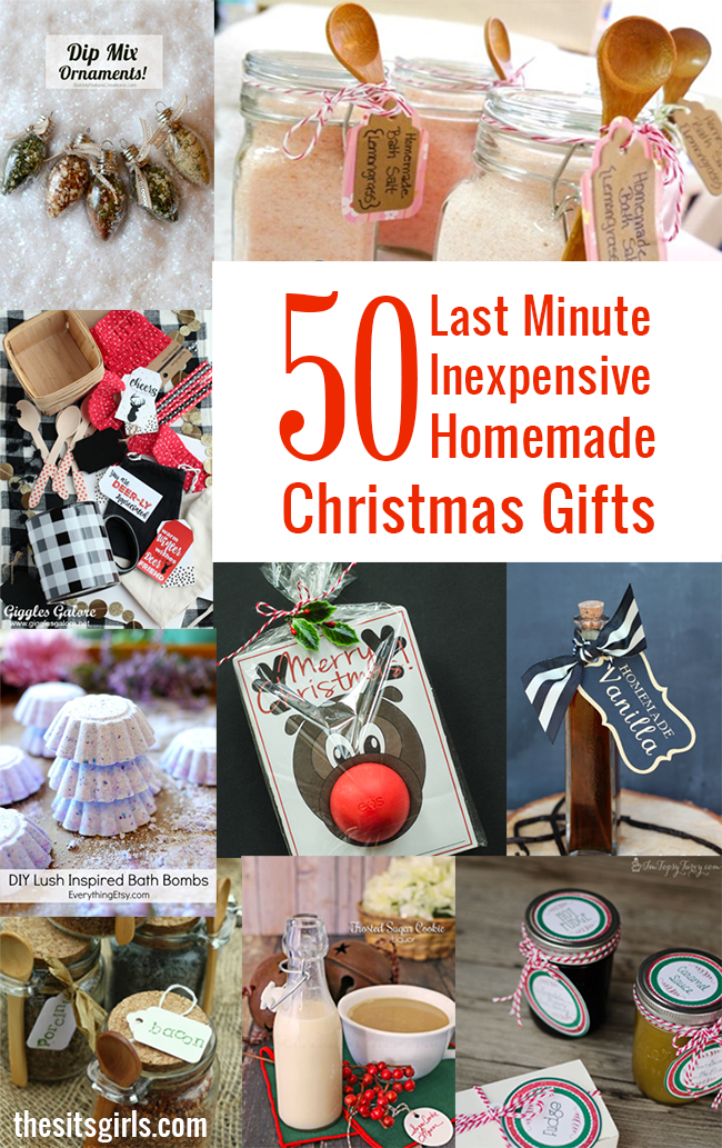 The ultimate list of homemade Christmas gifts! All 50 projects are inexpensive and easy to make!