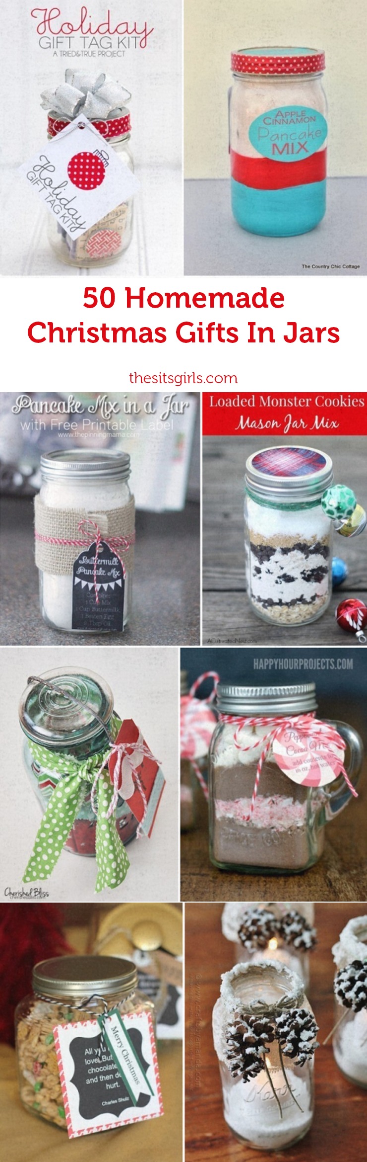 Homemade Christmas Gift Ideas | Cute Christmas gifts in jars for your friends and family. 