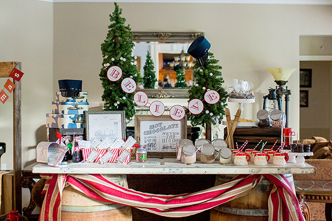 Create a hot chocolate bar for your Polar Express party!