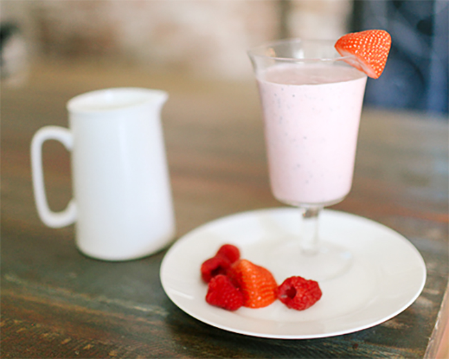 Protein Smoothie With Strawberries