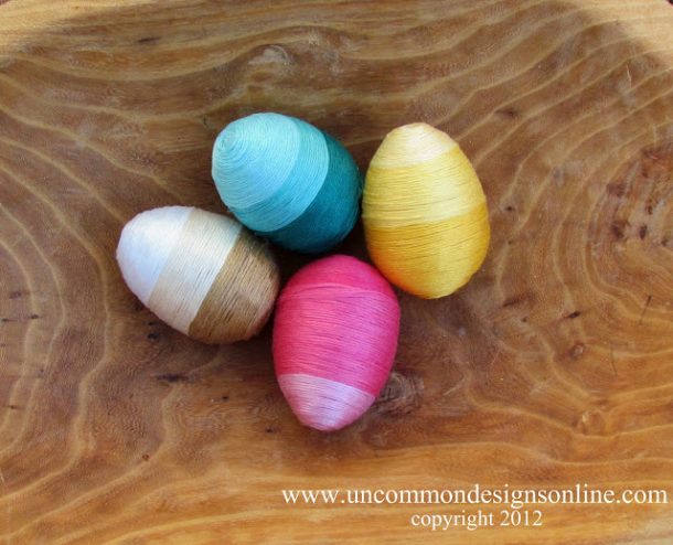 How beautiful are these thread wrapped eggs!