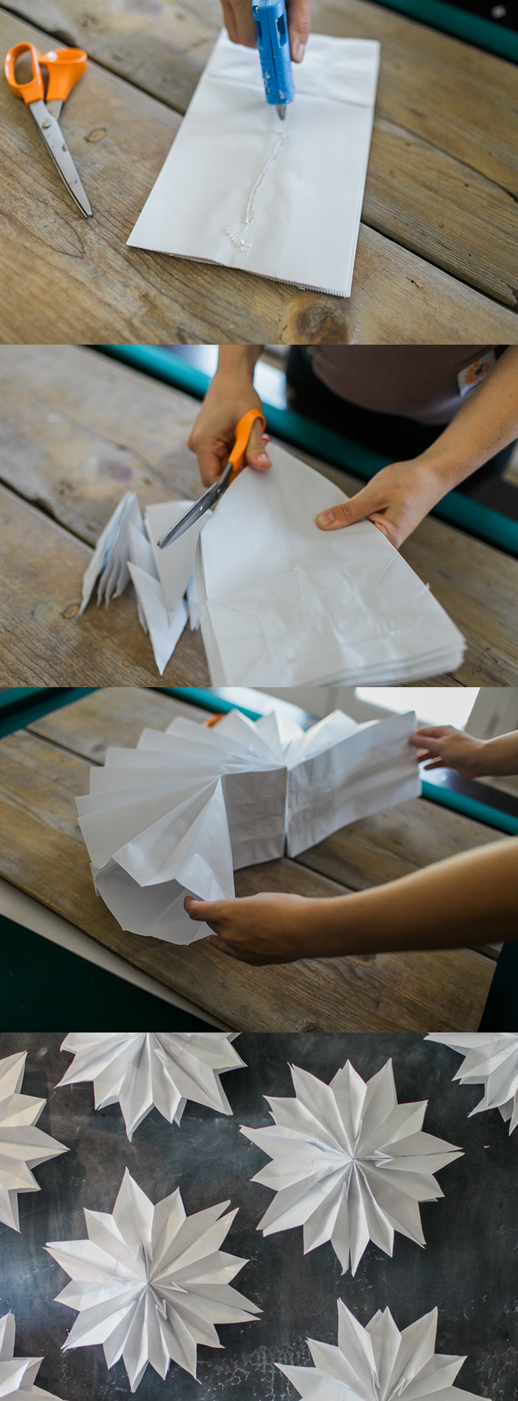 Perfect for party decorations any time of the year - giant paper bag stars. Mix and match colors to make a stunning feature wall for your next party, or hang your paper stars from the ceiling. Easy step by step instructions and a video tutorial will help you create the perfect stars.