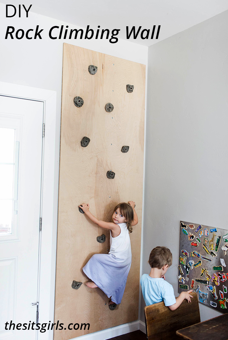 DIY Rock Climbing Wall - this is a great project for a kids' playroom. It's a great way to keep kids active.
