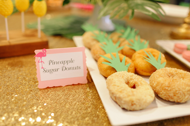 A cute and simple way to make donuts festive for a tropical party! Pineapple Sugar Donuts
