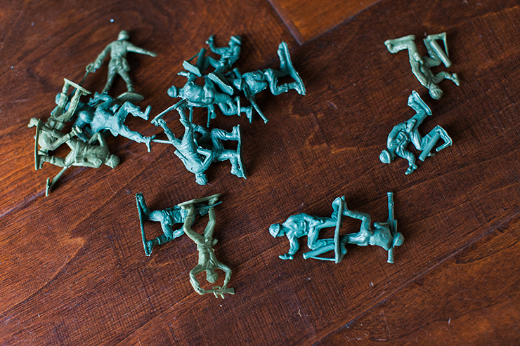 Toy army men transform for this cute costume!