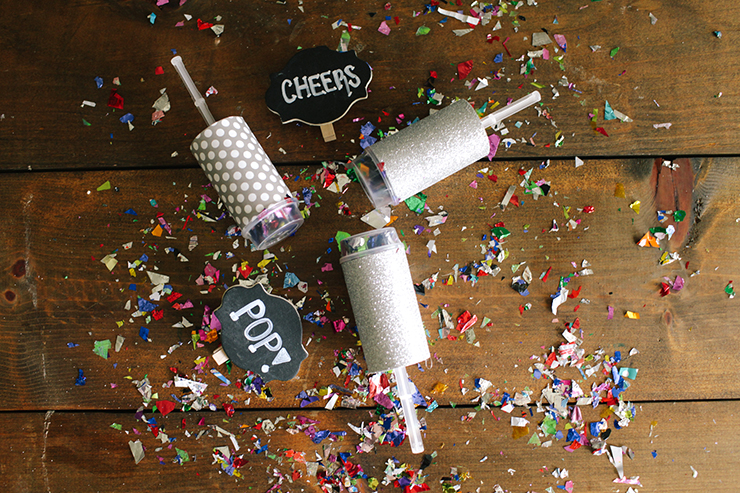 Love this idea - make your own confetti poppers for a New Year's Eve party! Super cute. 