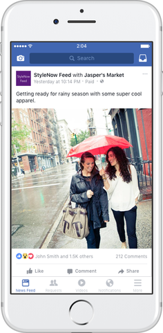 Example of post with Facebook Branded Content Tool
