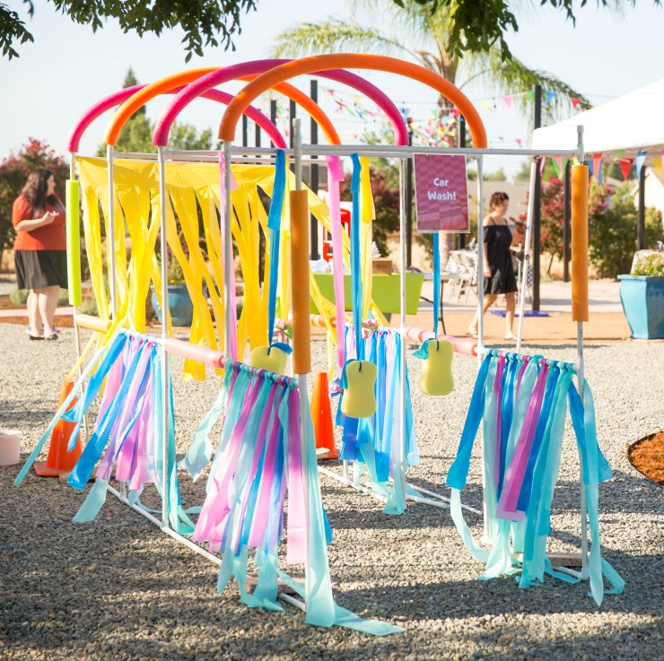 Summer fun is here with a kiddie car wash. This PVC Pipe car wash sprinkler is great for kids to run through or ride bikes and trikes. 