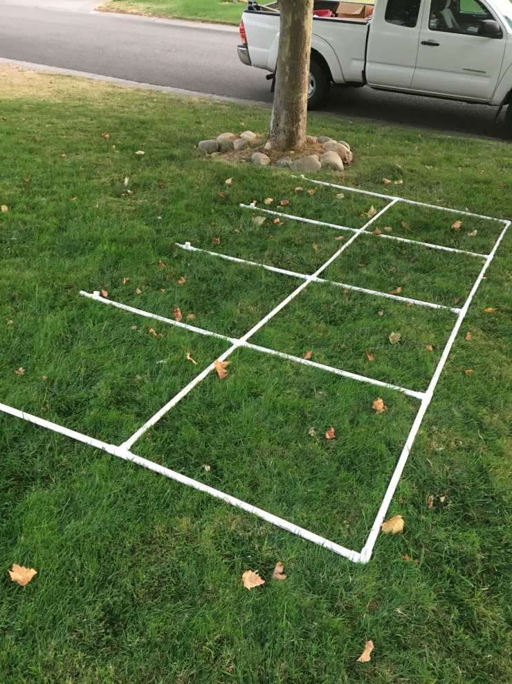 Use your PVC Pipes to build a grid for the body of your PVC Pipe Car Wash