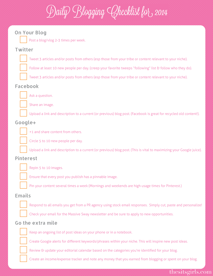 Daily Blogging Checklist, Plus Free Download | How to Blog Guide