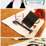 DIY personalized door mat. Super cute ideas for adding a touch of style to your home's front entrance.