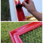 This cute, DIY chicken wire message board is a great way to stay organized and display pictures and other mementoes.