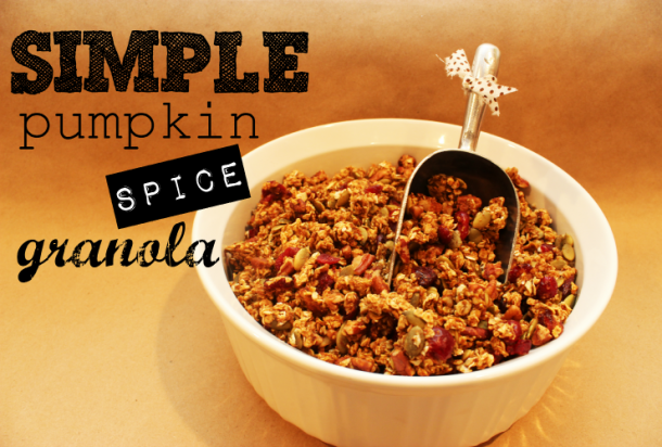 Pumpkin Spice Granola | This is an easy fall treat. Makes a great homemade gift, too.