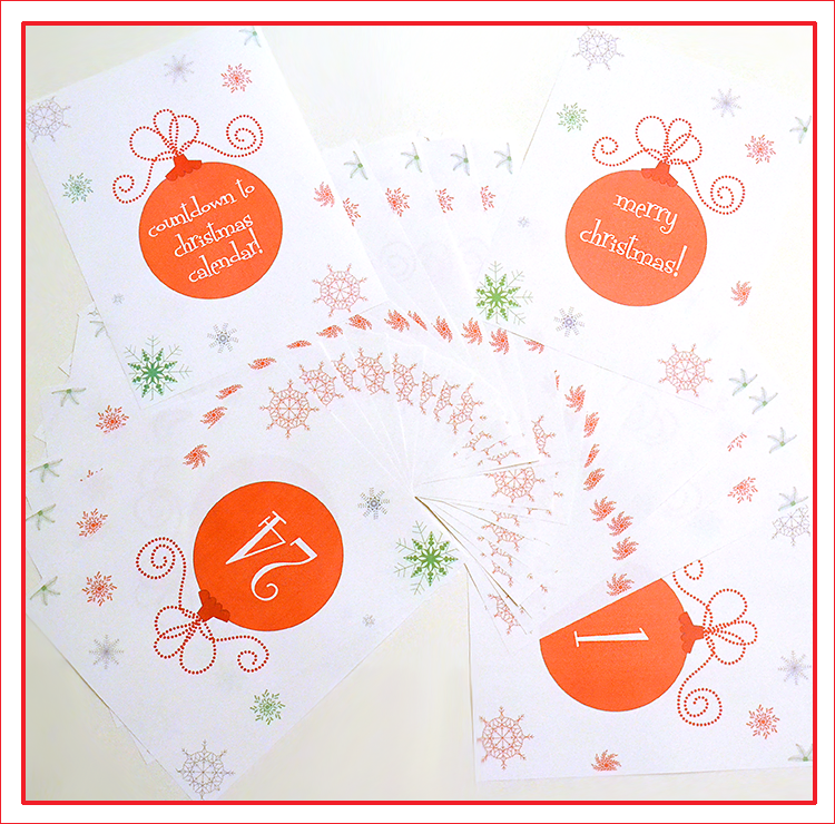 Christmas countdown calendar pages