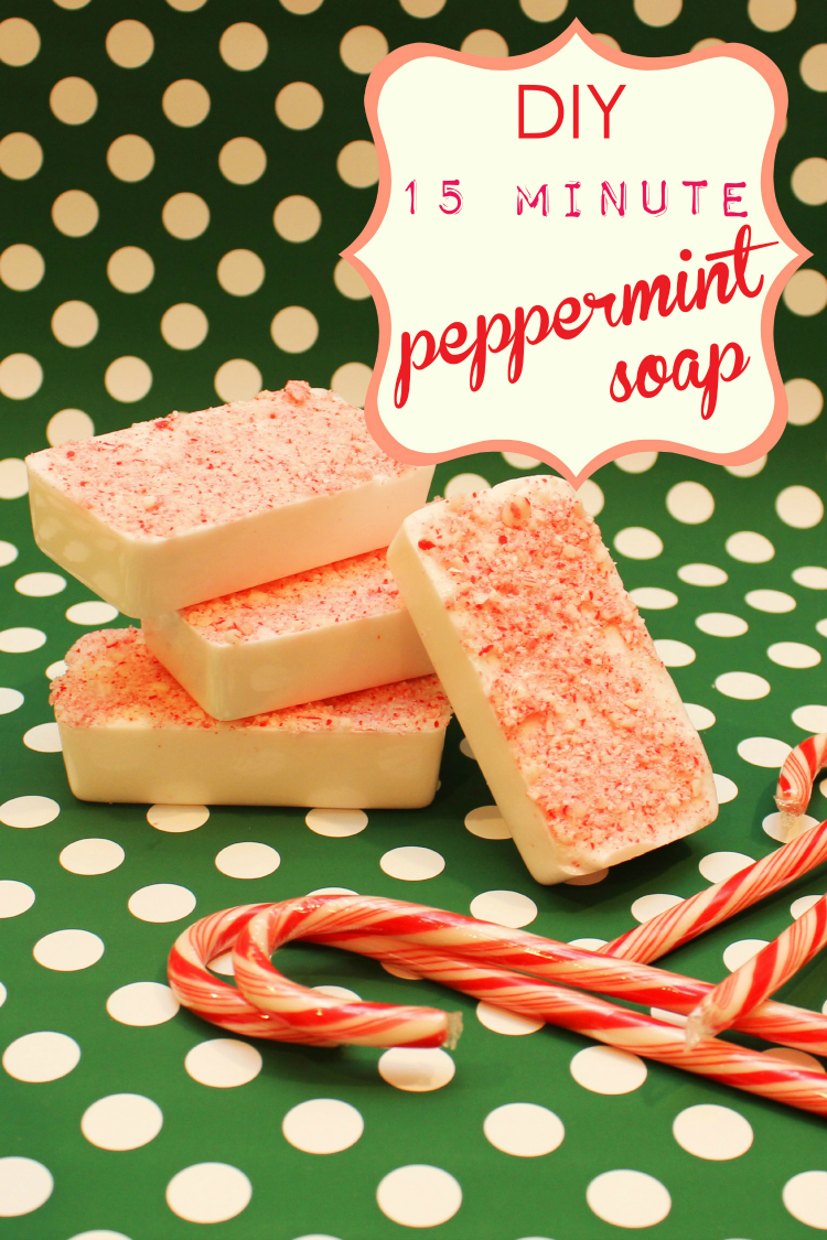 This Peppermint Soap is a simple project that only takes 15 minutes. It makes a perfect homemade Christmas present. DIY. 