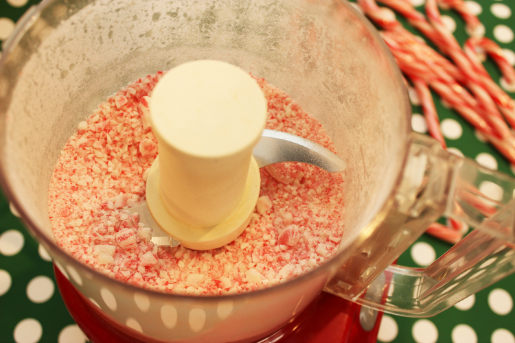 Pulse until your candy canes are the consistency of sand.