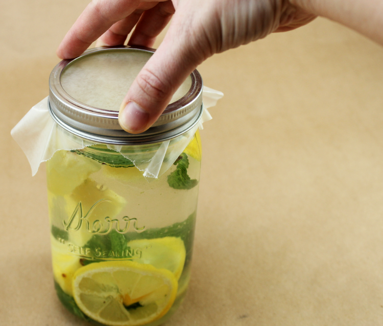 Seal your jar with parchment paper.