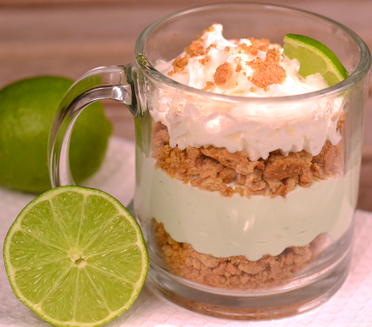 This simple layered key lime pie dessert is easy to make (no baking!) and looks great.
