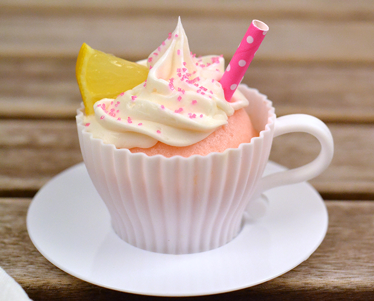 Pink sugar is the perfect finishing touch for these yummy, pink lemonade cupcakes.