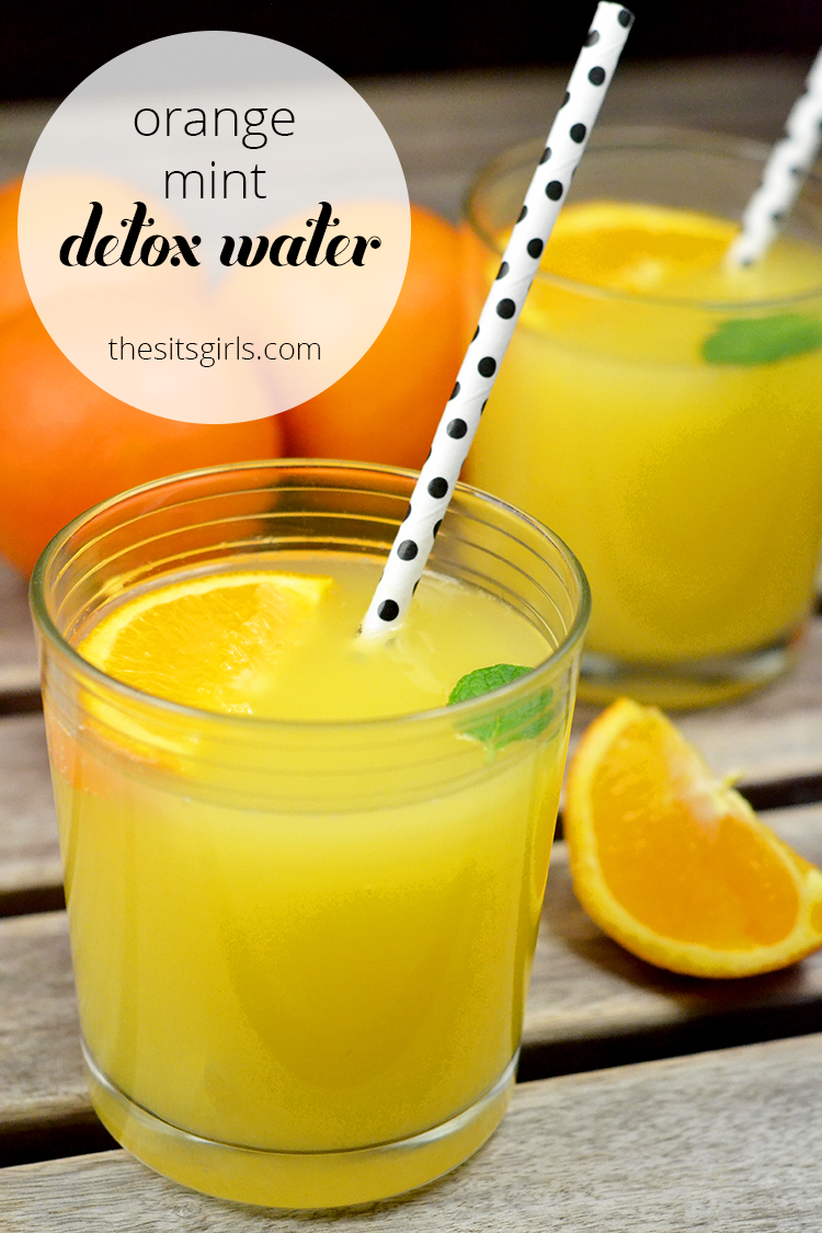 The best detox water recipe with orange, mint, and coconut.