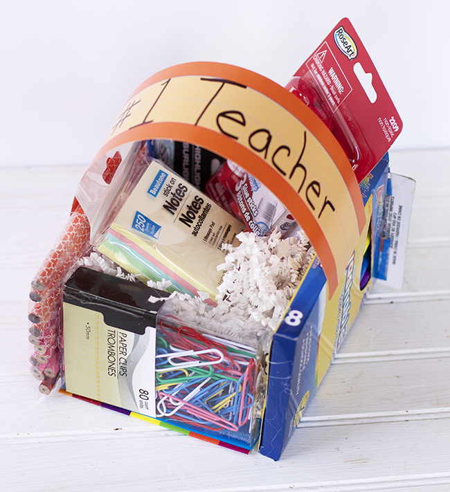 This easy to make basket is a great teacher appreciation gift, and the whole project only costs $10!