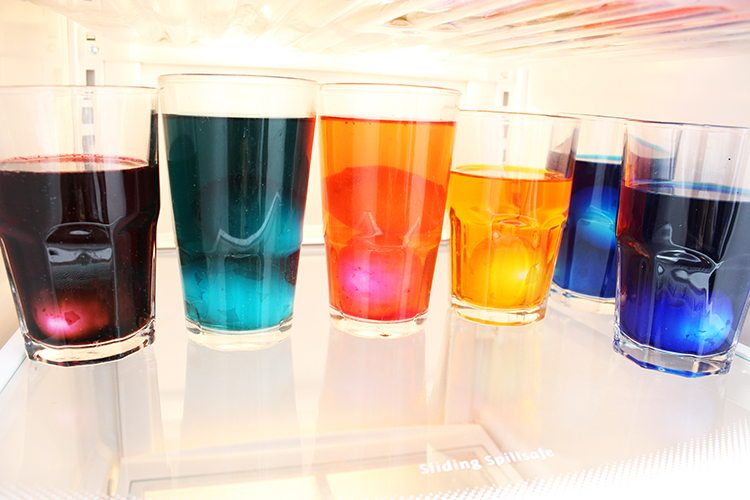 Allow your Easter eggs to soak in the fridge over night.