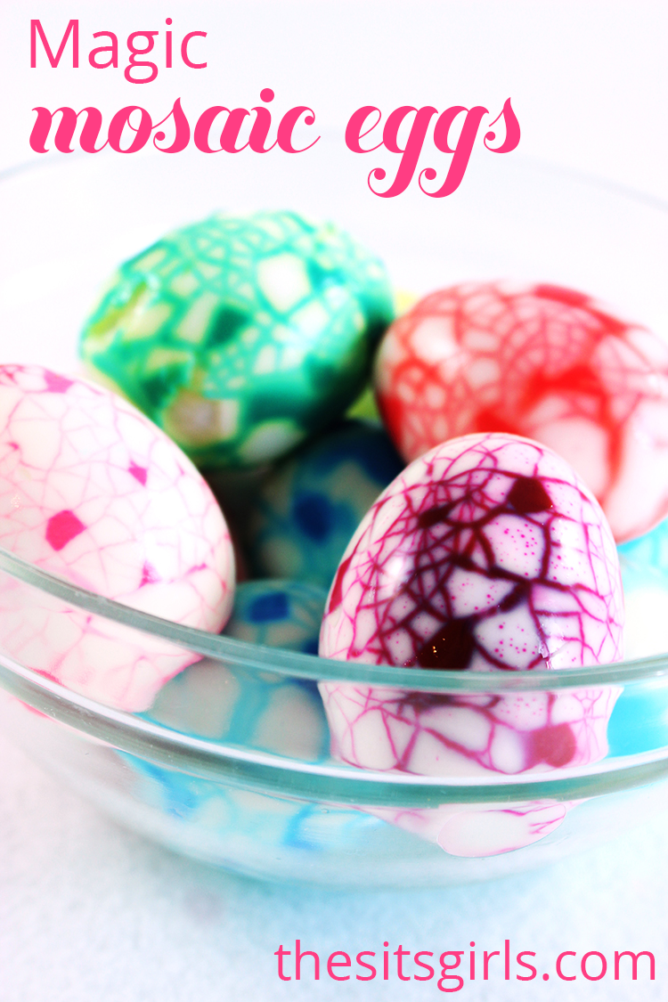 A new spin on dying easter eggs, Magic Mosaic Eggs are a fun easter craft.
