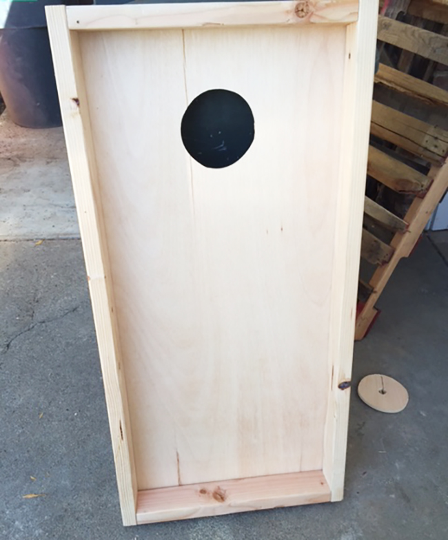 Build a rectangle with your pieces of 2x4 and then attach your plywood on top. | DIY Corn Hole Board