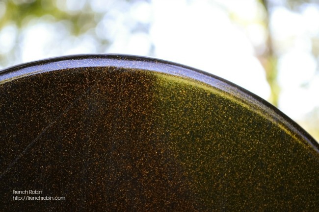 Metallic paint is a great way to add shimmer to an old serving tray.