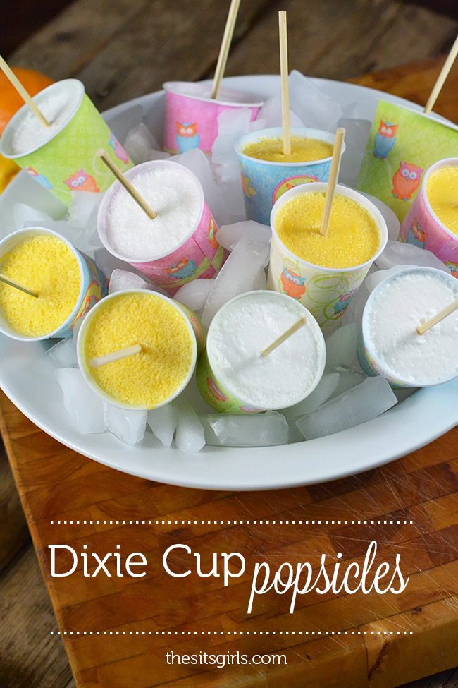 Use Dixie Cups to make popsicles this summer | easy popsicle recipe | homemade orange popsicles