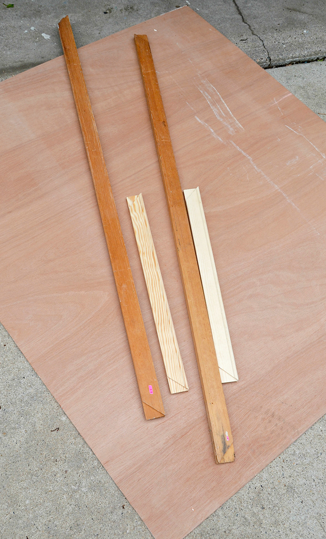 Measure your plywood and cut your frame to fit.