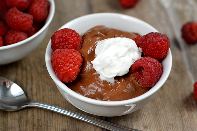 The secret ingredient in this chocolate pudding recipe is bananas! SO good! A great way to get in a serving of dairy and fruit.
