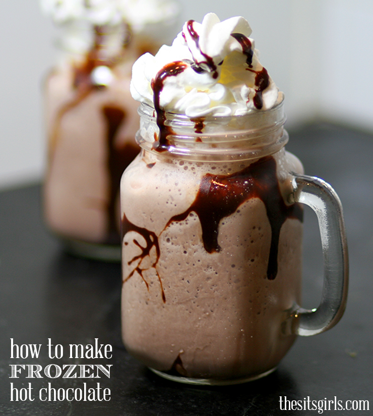 The BEST frozen hot chocolate recipe. Tastes just like the frozen hot chocolate at Serendipity in NYC.