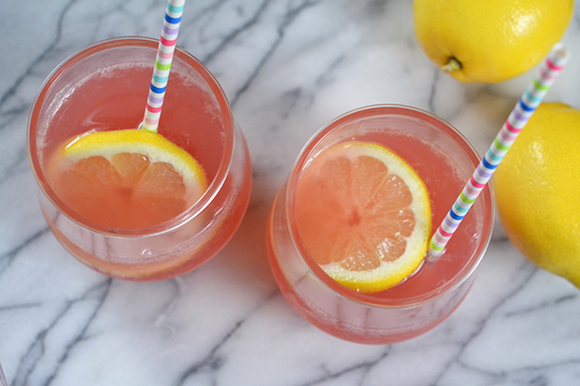 Moscato Pink Punch Recipe | Love the brightness this drink gets from adding the lemon to it. 