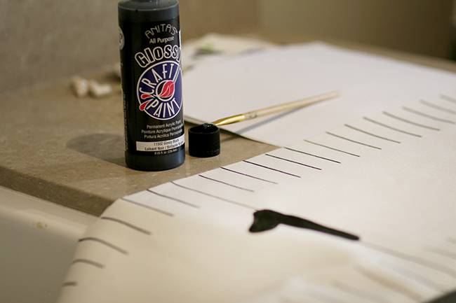 Use black pain to fill in your traced numbers. Don't worry about buying special fabric paint - any black paint will do. 