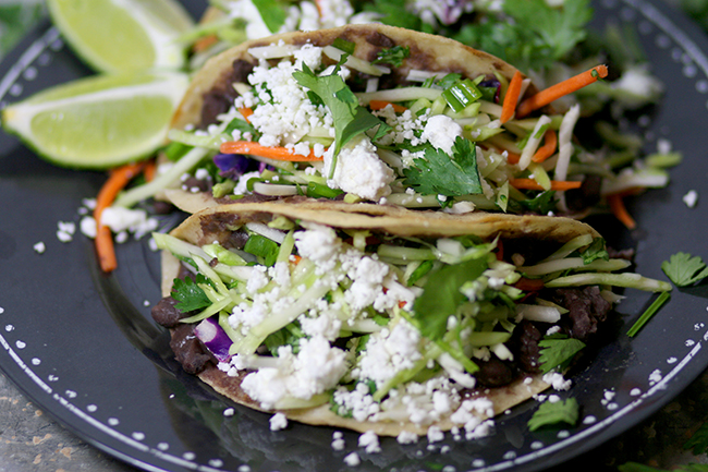 These black bean tacos are so healthy and nutritious. They will have you begging for more. It is a great way to serve veggies for kids!