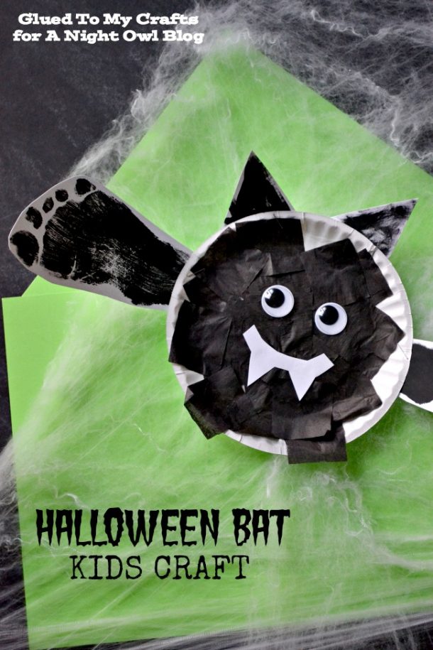 Use your kids footprint to make these cute bats!