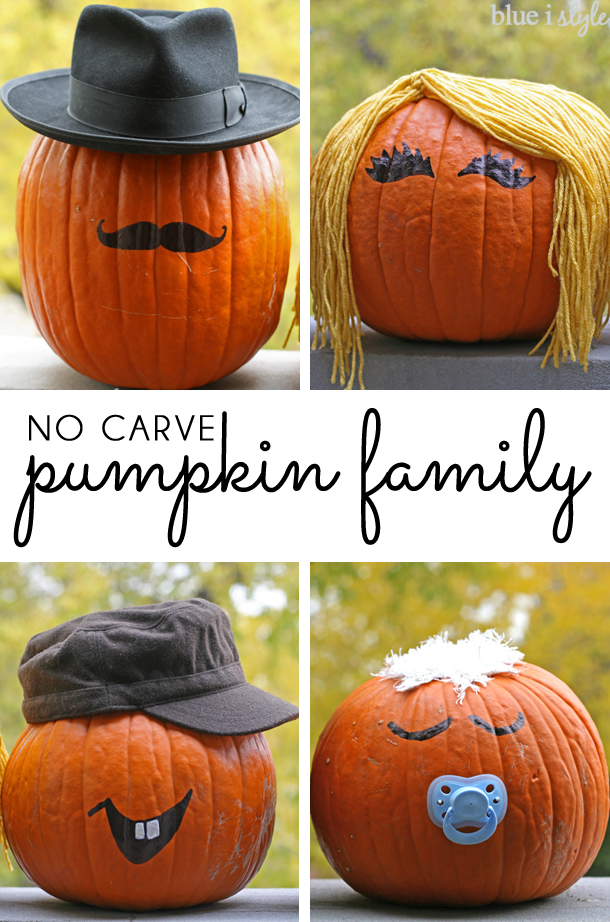 No Carve Pumpkin Family