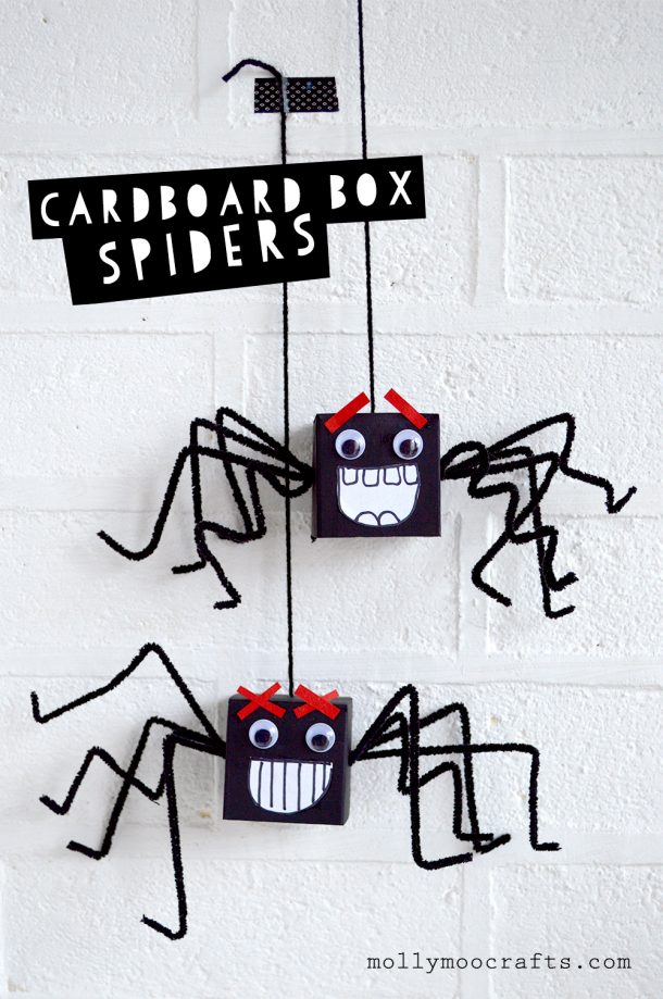 We love this idea to make a box into a spider!
