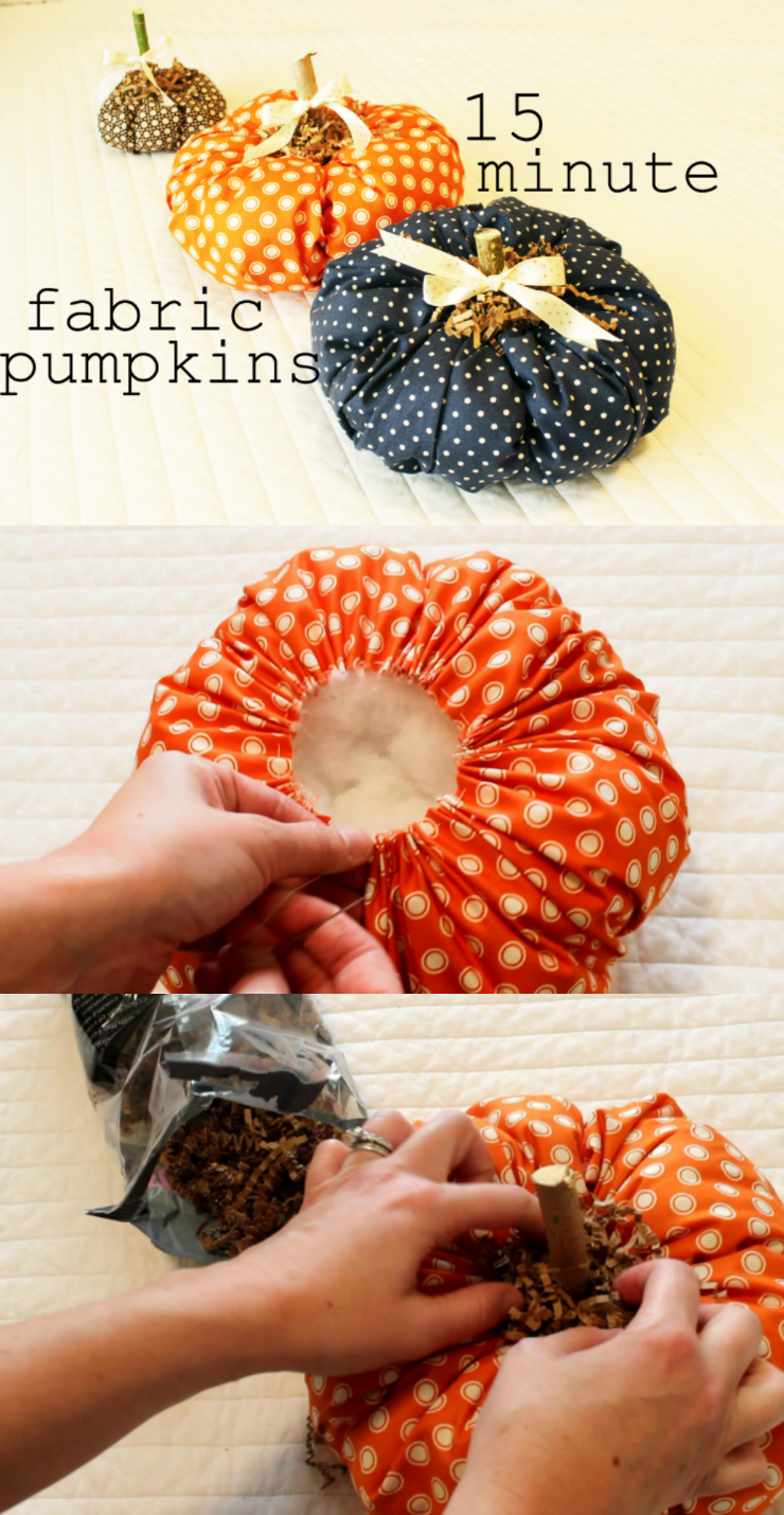 Fabric Pumpkin | DIY Fall Craft | 15 Minute Fabric Pumpkin
