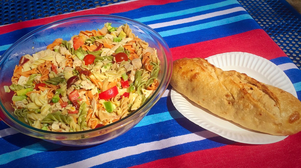 Chicken Pasta salad is an easy way to combine everything in to one dish!