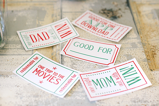 Give these adorable coupons to kids this year. Trust us... it's the gift they really want!